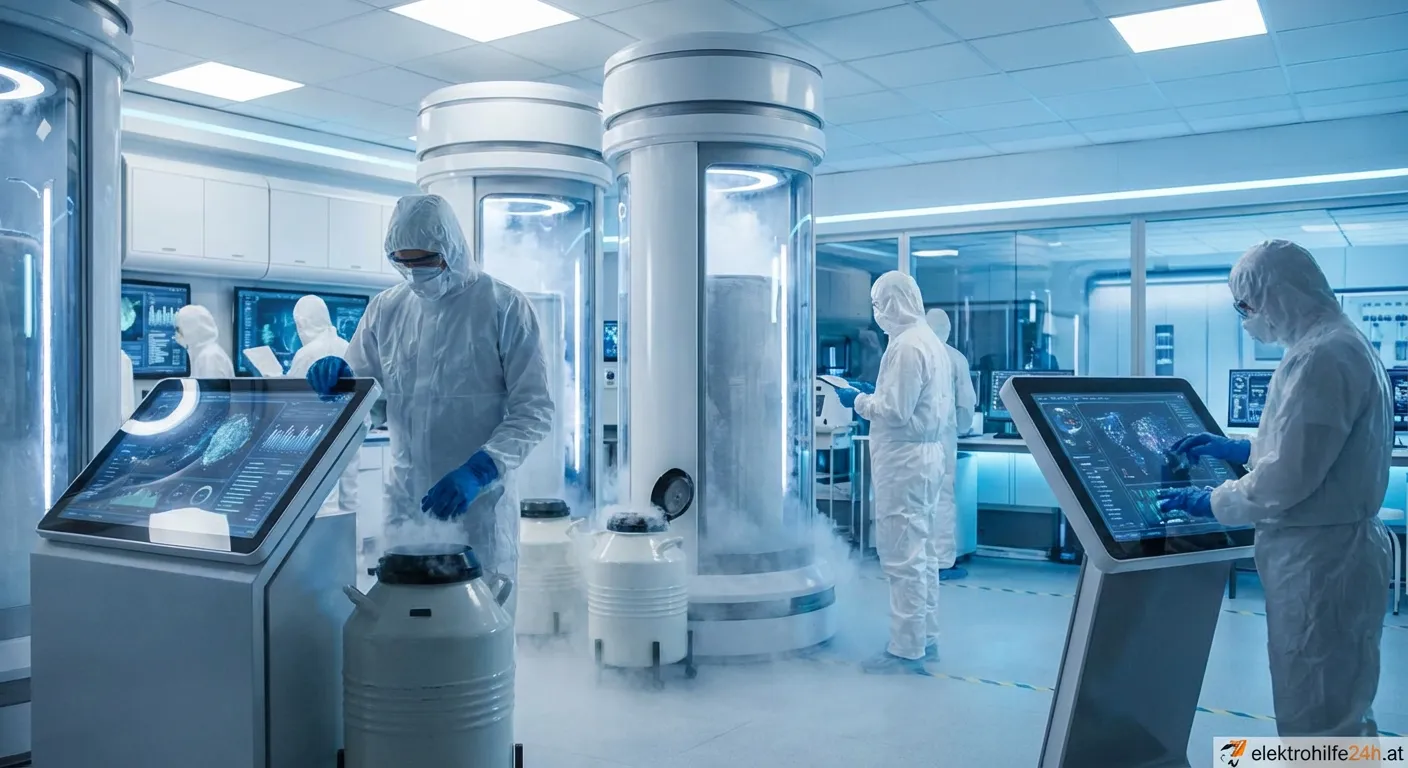 Labor für Kryotechnik Forschung mit Stickstofftanks und wissenschaftlichen Geräten