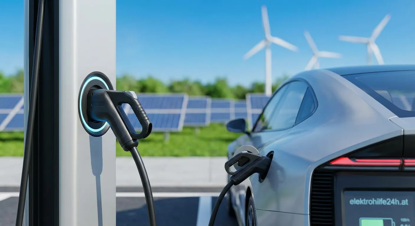 Moderne Schnellladestation HPC an einer Autobahnraststätte