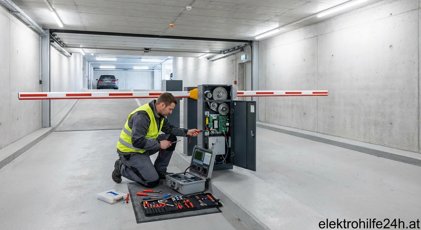 Moderne automatische Schranke in einem Parkhaus