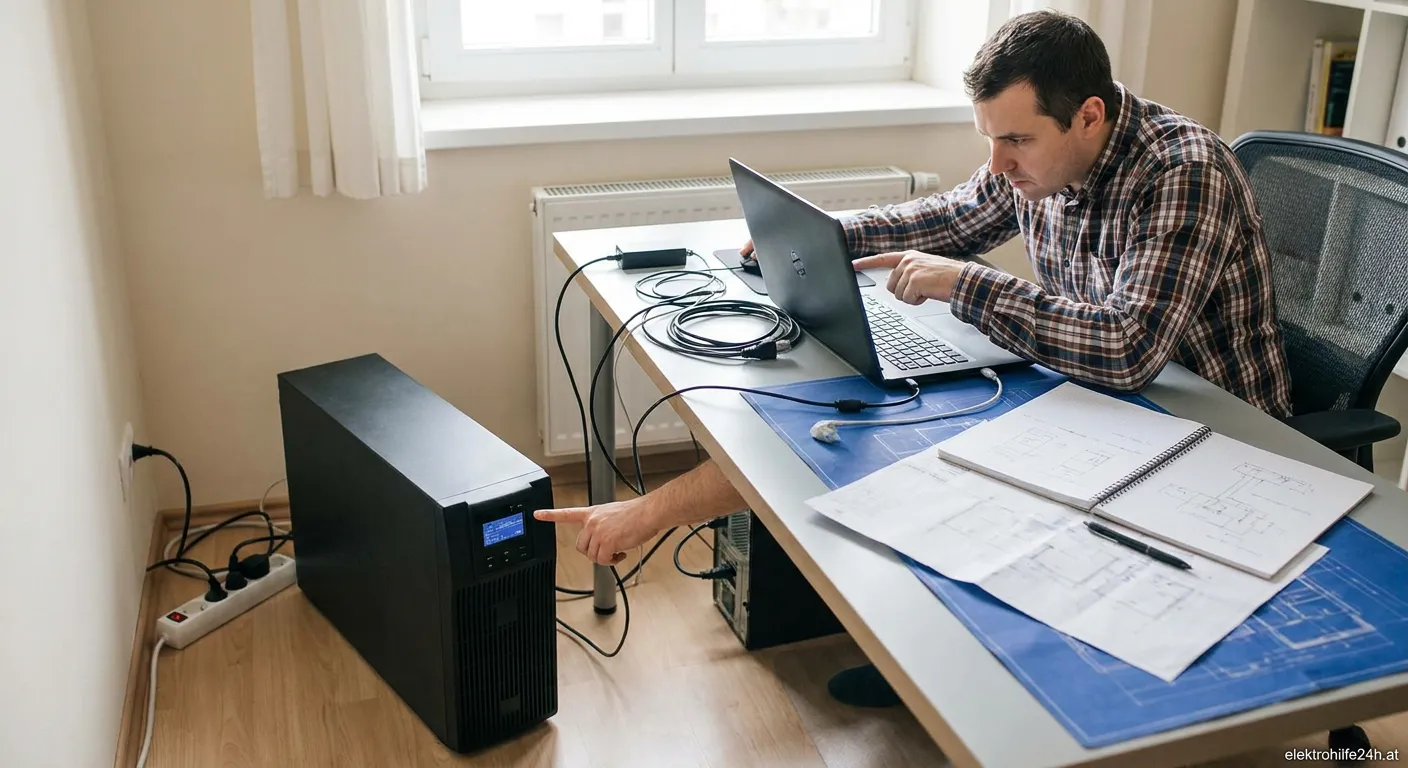 USV-Anlage für Zuhause mit Batteriebackup im modernen Design